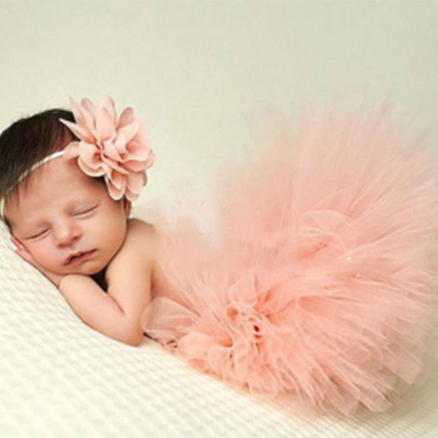 Newborn Photography Tutu Skirt & Headband