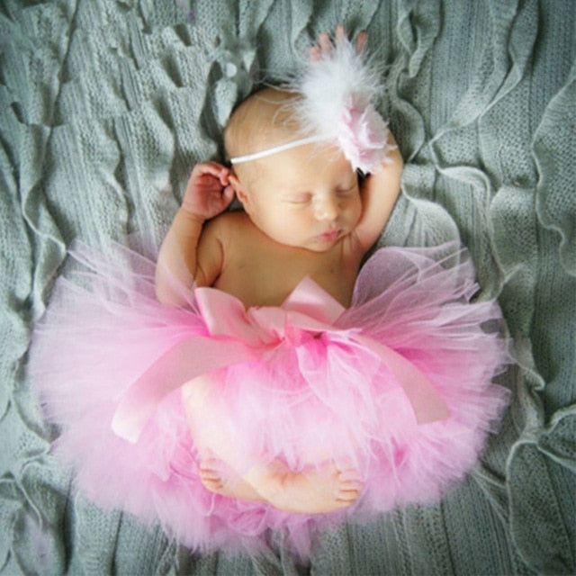 Newborn Photography Tutu Skirt & Headband