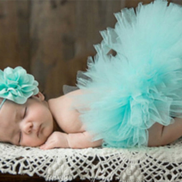 Newborn Photography Tutu Skirt & Headband