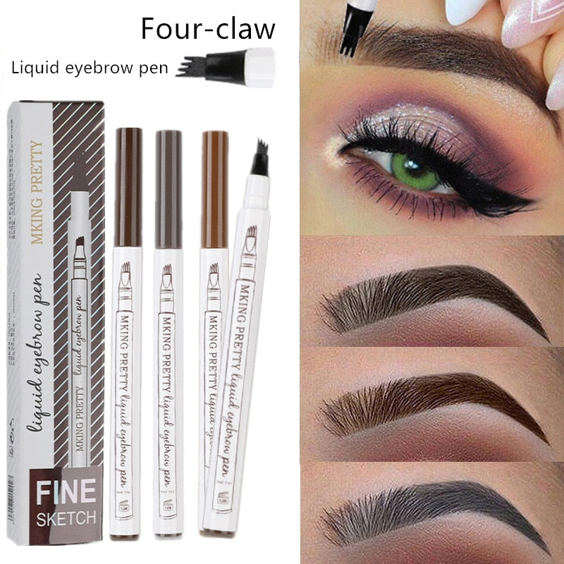 Waterproof Natural Eyebrow Pen Four-claw