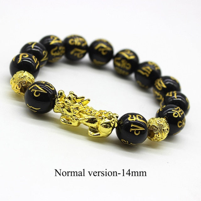 Black Obsidian Stone Beads Bracelet