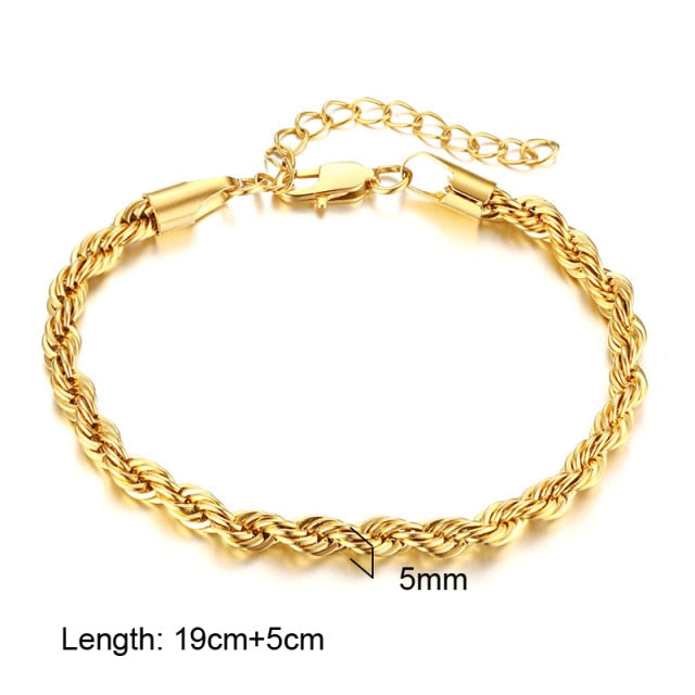 Gold Chain Bracelet Stainless Steel