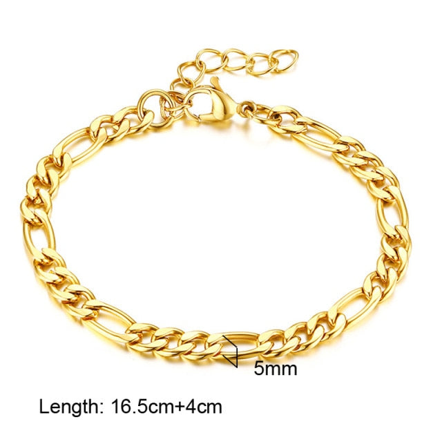 Gold Chain Bracelet Stainless Steel