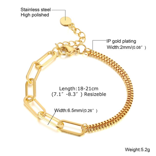 Gold Chain Bracelet Stainless Steel