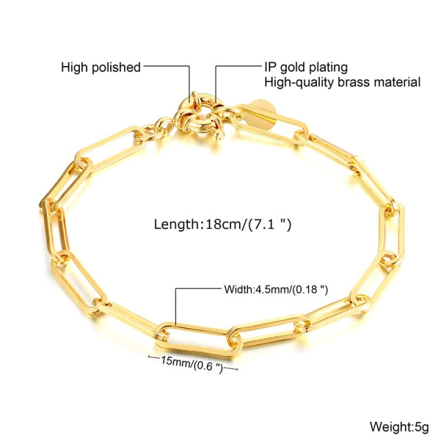 Gold Chain Bracelet Stainless Steel