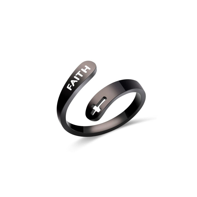 Faith Adjustable Stainless Steel Ring